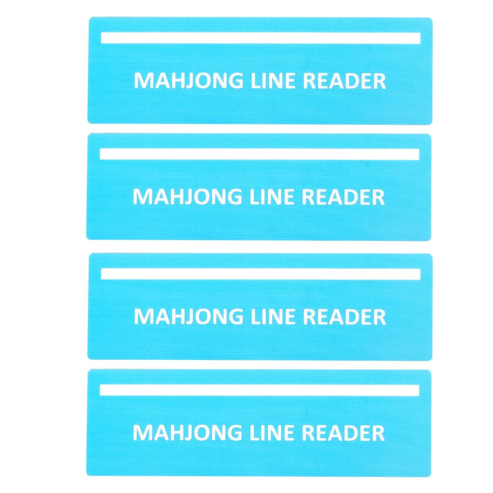 4pcs Mahjong Rules Reader, 6.1x1.97in Bright Mahjong Rules Helper Card Line Guide Finder for Beginners Mom Women Players (Sky Blue)