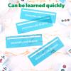 4pcs Mahjong Rules Reader, 6.1x1.97in Bright Mahjong Rules Helper Card Line Guide Finder for Beginners Mom Women Players (Sky Blue) view 3