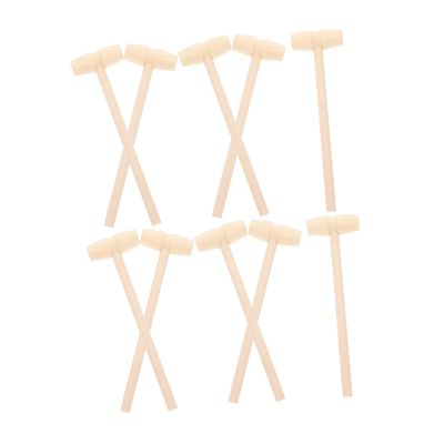 ibasenice 10pcs Mini Wooden Hammer for Boys Educational Hand Eye Coordination Development Dexterity Training Beat Creative Pounding Mallets