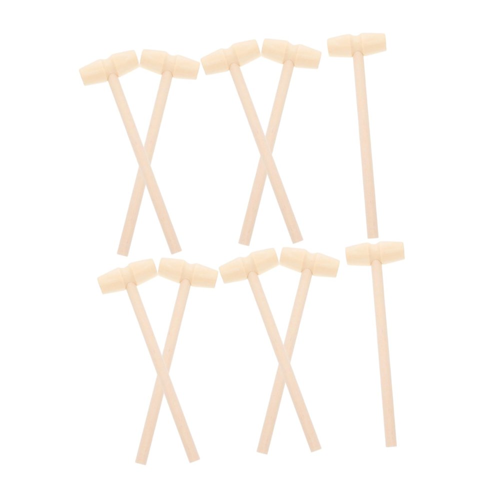 ibasenice 10pcs Mini Wooden Hammer for Boys Educational Hand Eye Coordination Development Dexterity Training Beat Creative Pounding Mallets