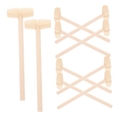 Toyvian 10pcs Mini Wooden Hammer Mallets Educational Beating for Boys Hand Eye Coordination Dexterity Development Gift