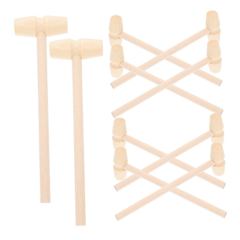 Toyvian 10pcs Mini Wooden Hammer Mallets Educational Beating for Boys Hand Eye Coordination Dexterity Development Gift