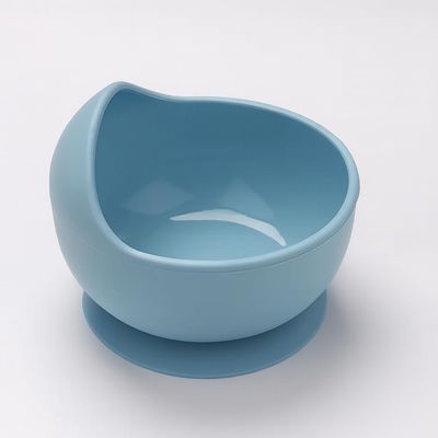 EKOSELA Silicone Baby Suction Bowlsv Non-Slip Stay Put, High Edge for Self Feeding, BPA Free Toddler Feeding Bowl, (Blue)