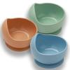 EKOSELA Silicone Baby Suction Bowls (3 Pack) Non-Slip Stay Put, High Edge for Self Feeding, BPA Free Toddler Feeding Bowl, (Blue/Brown/Green) view 1