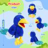Animal Hand Puppets 11 Inch Bird Plush Toucan Owl Eagle Parrot Flamingo Peacock Puppet Toys Role-Play Puppets for Kids Storytelling Imaginative Pretend Play Teaching Preschool(Peacock) view 2