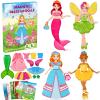 DINSUMRUG Magnetic Dress Up Dolls for Girls,Princess Mermaid Fairy Ballerina Magnet Dolls Dress Up Kits,Car Road Trip Airplane Activity Travel Games Toys Birthday Gift for Girls Ages 3 4 5 6 7 view 1