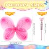 36 Pack Princess Wings Set Includes 18 Pack Girls Fairy Wings Bulk Butterfly Wings Butterfly Angel Costume Wing and 18 Pcs Fairy Wands for Kids Halloween Cosplay Party Dress up, Pink view 2