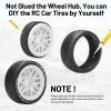 1/8 RC On Road Car Tires and Wheels, daitoku 17mm Hex RC Rally Racing Tires for HPI WR8 HSP Hobao ARRMA Redcat Losi Kyosho VRX (White) view 2
