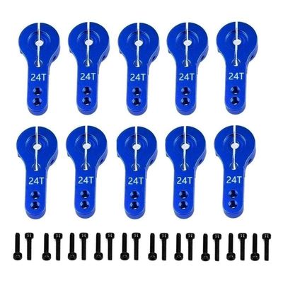 10PCS 23T 24T 25T M3 Metal Servo Arm Horn Compatible with 1 10 Scale RC Crawler Car Boat Buggy and Similar Models Servo Parts(10pcs 24T)