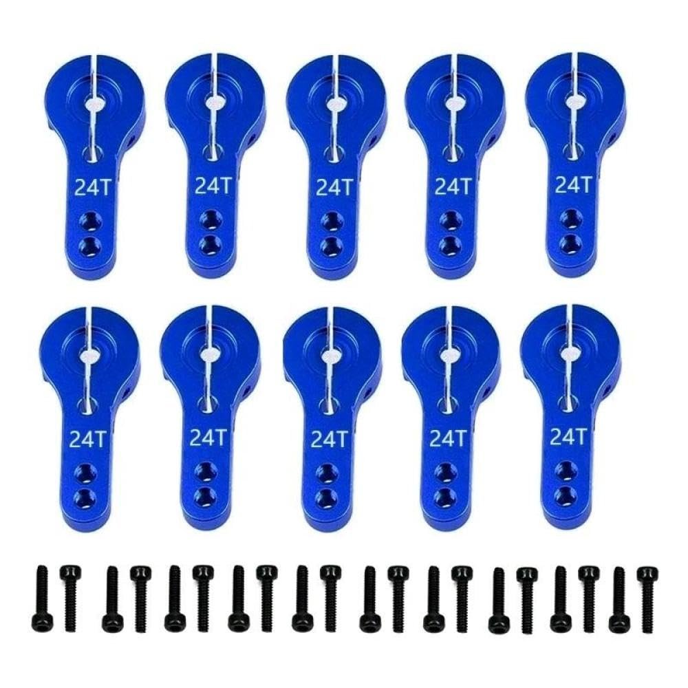 10PCS 23T 24T 25T M3 Metal Servo Arm Horn Compatible with 1 10 Scale RC Crawler Car Boat Buggy and Similar Models Servo Parts(10pcs 24T)