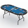 Hipicute Poker Table w/Metal Legs, Oval Poker Table 9 Stainless Steel Cup Holders, Blackjack Gaming Tables with Water-Resistant Cushioned Rail view 1