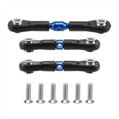 Compatible with Tamiya for TT-02 TT-02T 1/10 RC Car Upgrade Parts Accessories 3Pcs Steering Link Rod Servo Rod Blue RC Car Part Accessories