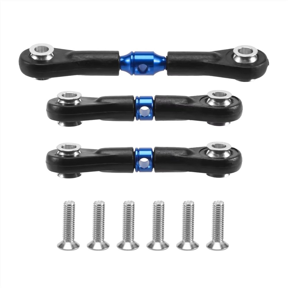 Compatible with Tamiya for TT-02 TT-02T 1/10 RC Car Upgrade Parts Accessories 3Pcs Steering Link Rod Servo Rod Blue RC Car Part Accessories