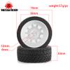 1/10 RC Rally Car Tires OD 3'' On Road Tyres 12mm Hex for 1/10 1/8 Racing Car Tamiya TT01 TT02 XV01 TA06 PTG2 HPI EN M-Sport WRC XTS-f10 KYOSHO HSP LEILALO RC On-Road Car 4PCS  (White) view 2