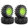 4pcs 12mm Hex 1 10 Scale 128mm Buggy Tires Compatible with 1 10 RC Cars Upgrade Parts Fits Various 12mm Hex Wheel Hubs(Green) view 1