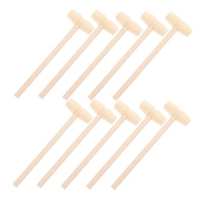 Beaupretty 10pcs Mini Wooden Hammer Educational Beat for Boys Creative Pounding Mallet to Hand Eye Coordination and Grasping Skills