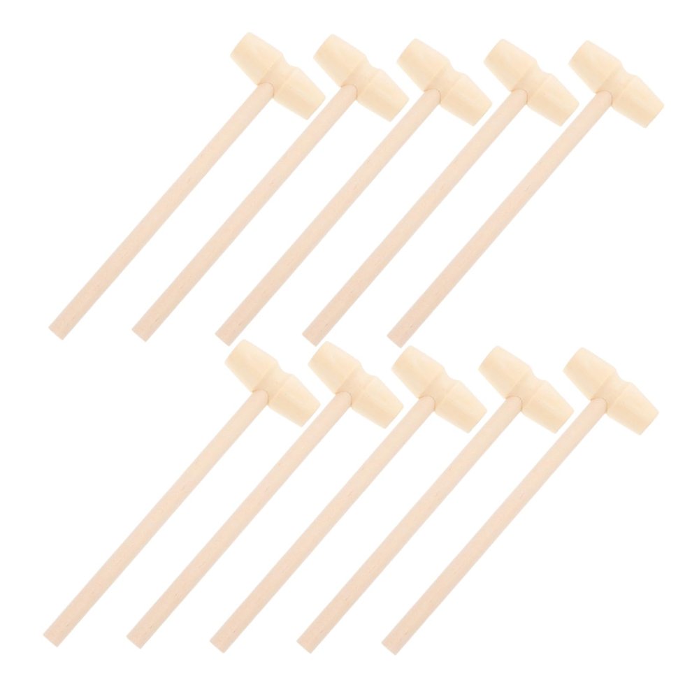 Beaupretty 10pcs Mini Wooden Hammer Educational Beat for Boys Creative Pounding Mallet to Hand Eye Coordination and Grasping Skills