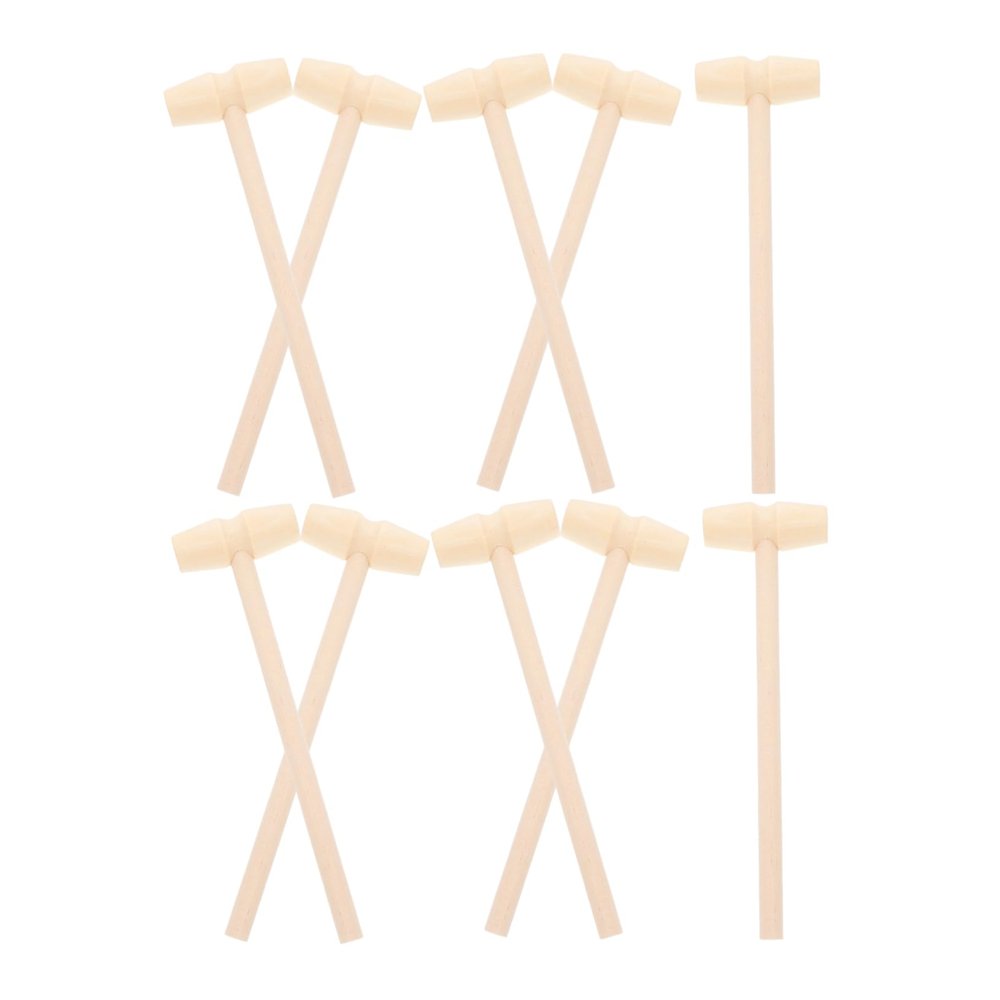 Beaupretty 10pcs Mini Wooden Hammer for Boys Educational Pounding Mallet to Hand Eye Coordination and Dexterity Creative Beat Play Tool