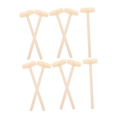 Abaodam 10pcs Mini Wooden Hammer for Boys Educational Beat Enhancing Hand Eye Coordination and Grasping Skills Safe Creative Pounding Mallets