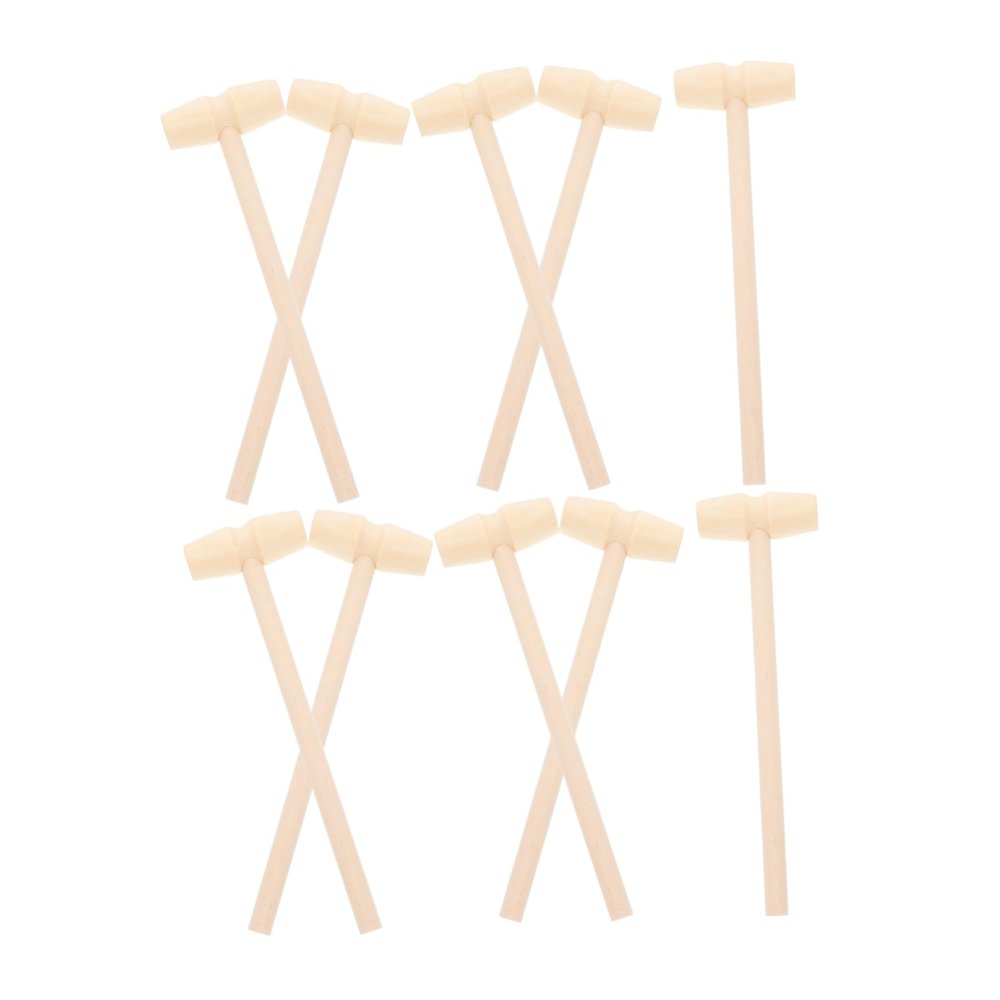 Abaodam 10pcs Mini Wooden Hammer for Boys Educational Beat Enhancing Hand Eye Coordination and Grasping Skills Safe Creative Pounding Mallets