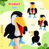 Animal Hand Puppets 11 Inch Bird Plush Toucan Owl Eagle Parrot Flamingo Peacock Puppet Toys Role-Play Puppets for Kids Storytelling Imaginative Pretend Play Teaching Preschool(Toucan) view 2