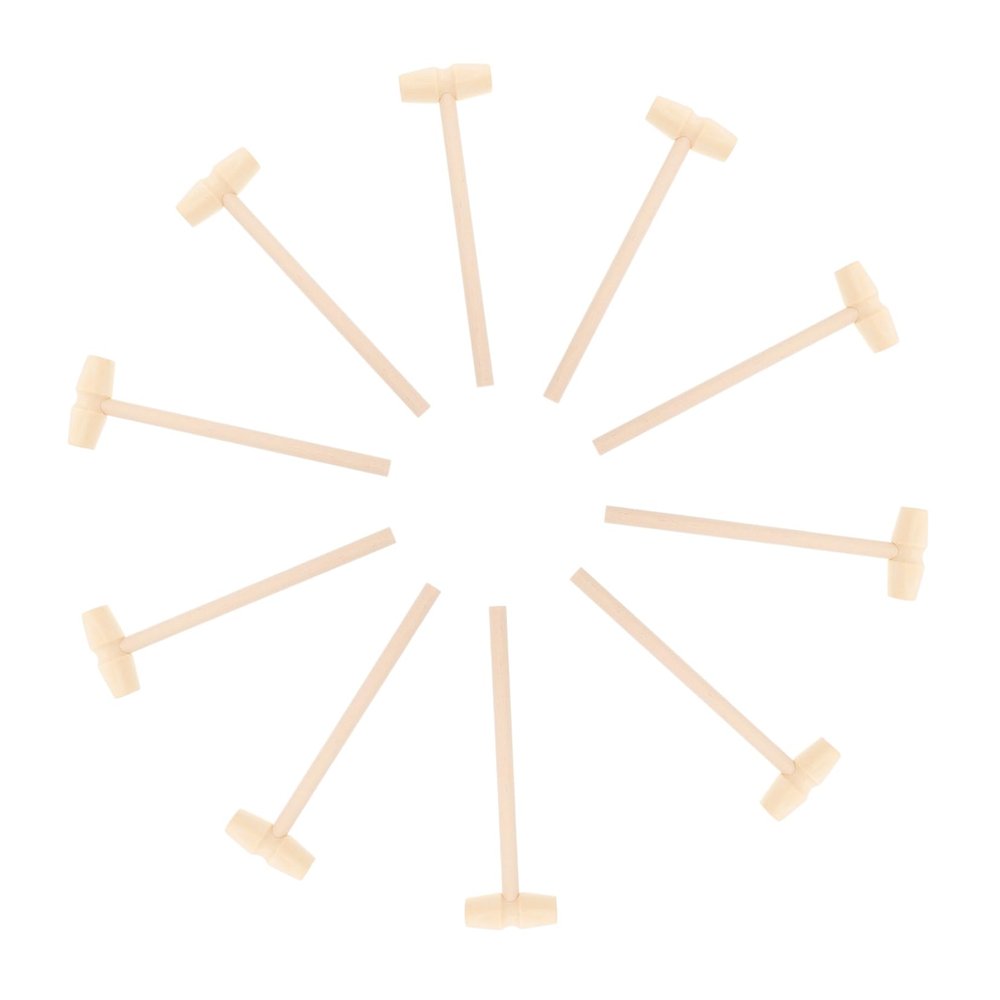 Abaodam 10pcs Mini Wooden Mallet for Boys Educational Beat Hand Eye Coordination Development Creative Pounding Hammer Safe Material