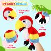 Animal Hand Puppets 11 Inch Bird Plush Toucan Owl Eagle Parrot Flamingo Peacock Puppet Toys Role-Play Puppets for Kids Storytelling Imaginative Pretend Play Teaching Preschool(Parrot) view 3