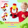 Animal Hand Puppets 11 Inch Bird Plush Toucan Owl Eagle Parrot Flamingo Peacock Puppet Toys Role-Play Puppets for Kids Storytelling Imaginative Pretend Play Teaching Preschool(Parrot) view 4
