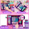 Upgraded Kids Cash Register Toy for Boys Girls, Toddler Pretend Play Cashier Register with Shop Accessories, Calculator Cash Register with Scanner/Credit Card (Pink) view 3