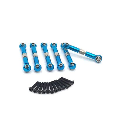 6pcs Metal Link Rod Tie Rod Linkage HS 18301 18302 18311 18312 18321 18322 Upgrade Parts Compatible with 1 18 Scale RC Cars Compatible with Various Models(Blue)