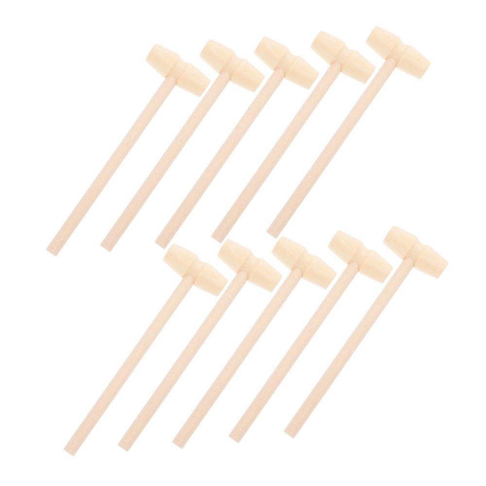 Healifty 10pcs Mini Wooden Hammer Mallets Educational Beat for Boys and Hand Eye Coordination Dexterity Development Gift