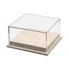 1/64 Scale Two Car Display Case with Portable Design and Clear Acrylic Lid for Collectibles, Beige view 1