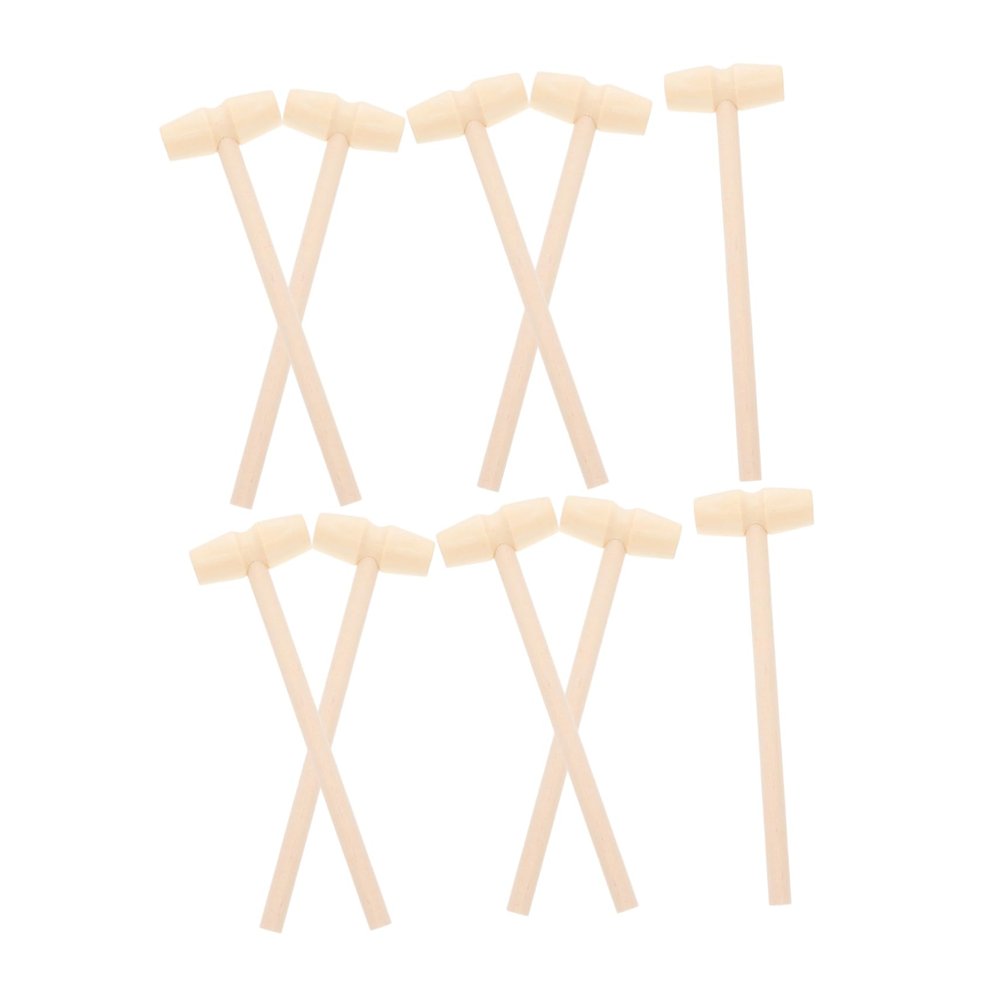 SUPVOX 10pcs Mini Wooden Mallet for Boys Educational Hand Eye Coordination Development Hammer Tools for Dexterity and Motor Skills Improvement