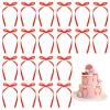 20Pcs Red Bows for Cake, Red Bow for Cake Topper Bows Ribbon Bow Decorations for Birthday Wedding Christmas Tree Party Supplies, Perfect for Birthday Party, Easy to Use view 1