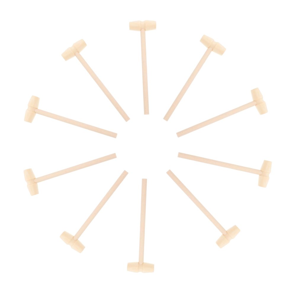 Toddmomy 10pcs Mini Wooden Mallet for Boys Educational Beat to Develop Hand Eye Coordination Dexterity and Arm Movement Creative Pounding Hammer Gift