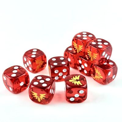 10 Piece D6 dice 16mm Acrylic Dice Set Polyhedral Dice Game Dice for RPG MTG DND Dice Table Games
