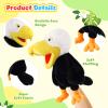 Animal Hand Puppets 11 Inch Bird Plush Toucan Owl Eagle Parrot Flamingo Peacock Puppet Toys Role-Play Puppets for Kids Storytelling Imaginative Pretend Play Teaching Preschool(Eagle) view 3