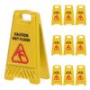 10pcs Mini Caution Wet Floor Signs Miniature Dollhouse Accessories Tiny Realistic Traffic Safety Slippery Warning Signs for Role Playing Game and Model Collections view 1
