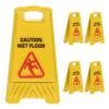 5pcs Mini Caution Wet Floor Signs Miniature Dollhouse Accessories Yellow Tiny Realistic Traffic Safety Slippery Warning Signs for Role Playing Game Model Collections view 1