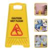 5pcs Mini Caution Wet Floor Signs Miniature Dollhouse Accessories Yellow Tiny Realistic Traffic Safety Slippery Warning Signs for Role Playing Game Model Collections view 3