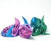 2PCS 3D Printed Shark Toys,Flexible Joint Animal lacertid Figurines, Home Decoration Figurine Ornaments,Fidget restlessness, Halloween Basket Filling Stuff, Surprise Fantasy Gifts (GB+RB) view 3