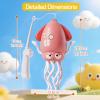 Dancing Octopus Toy Magic Electric Playful Tummy Time Toy, Auto Evasion Crawling Dancing Octopus with Fishing Rod for Baby Toddlers for 3 4 5 6 Year Old Kids Boy Girl Birthday Gifts (Pink) view 2