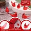 100pcs Mini Resin Cardinal Figurines, Small Red Cardinal Bird Figurines Miniature Animals Crafts for Dollhouse Christmas Cake Topper (Solid Color, Luminous) view 4