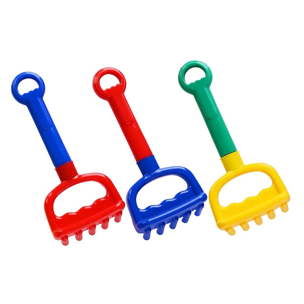 BESPORTBLE 3pcs Sand Rake for Bright Plastic Beach with Small Lightweight Rakes Safe Outdoor Sand Play Tools for Ages for Beach and Park Fun