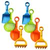 Kisangel 8pcs Beach Shovels Set Lightweight Plastic Sand with Square and Curved Shovels Rake Sand Timer for Outdoor Digging Random Color view 1