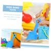 Kisangel 8pcs Beach Shovels Set Lightweight Plastic Sand with Square and Curved Shovels Rake Sand Timer for Outdoor Digging Random Color view 3