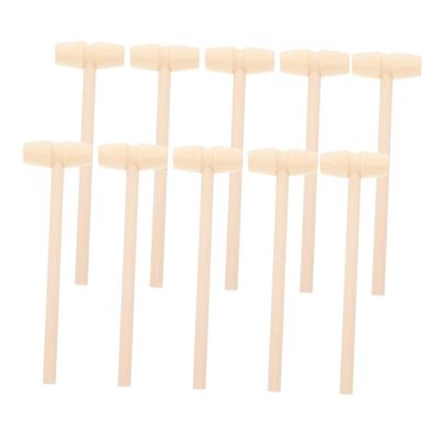 LIOOBO 10pcs Mini Wooden Mallet for Boys Hand Eye Coordination Development Dexterity Educational Hammer