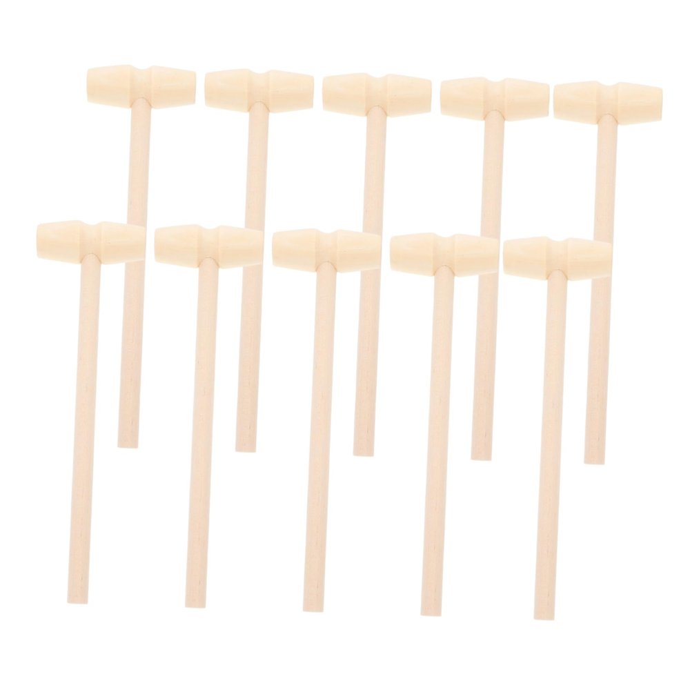 LIOOBO 10pcs Mini Wooden Mallet for Boys Hand Eye Coordination Development Dexterity Educational Hammer