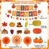 24Pcs Thanksgiving Decorations, Thanksgiving Party Decorations Include GIVE THANKS Banner Hanging Swirls Fall Garland for Thanksgivings Fall Home Office Home Wall Fall Party Decor view 3