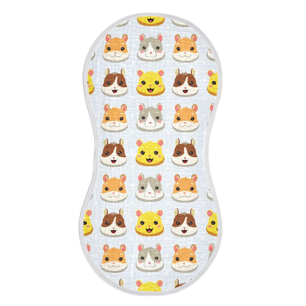 GOODOLD Pastel Polka-dot Hamsters Muslin Baby Burp Cloths - Super Absorbent and Soft Burping Rags - Cotton Burp Clothes Set for Boys and Girls, 1 Pack